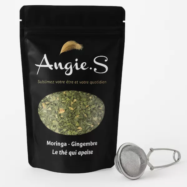 Infusion Moringa Gingembre – Détox, Énergie et boule à thé offerte